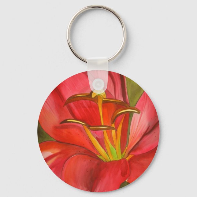 Blume der Roten Warnlilie Schlüsselanhänger (Vorderseite)