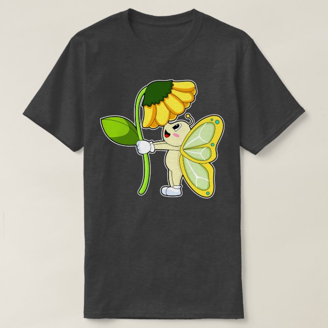Blume der Schmetterlinge T-Shirt (Design vorne)