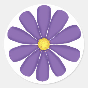 Blume der Schüler mit gelbem Mittelteil Runder Aufkleber