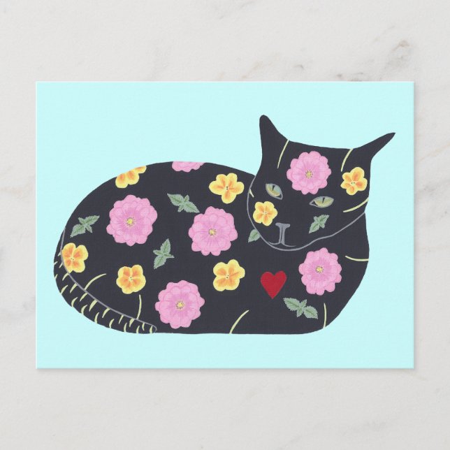 Blume der Schwarzen Katze Pflanze Katzen können Po Postkarte (Vorderseite)
