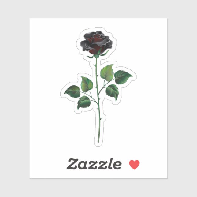 Blume der schwarzen Rose Aufkleber (Blatt)