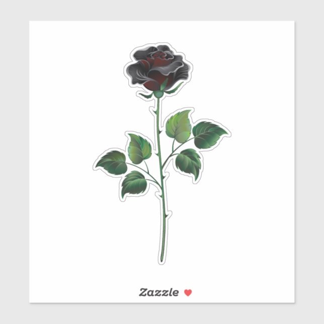 Blume der schwarzen Rose Aufkleber (Blatt)