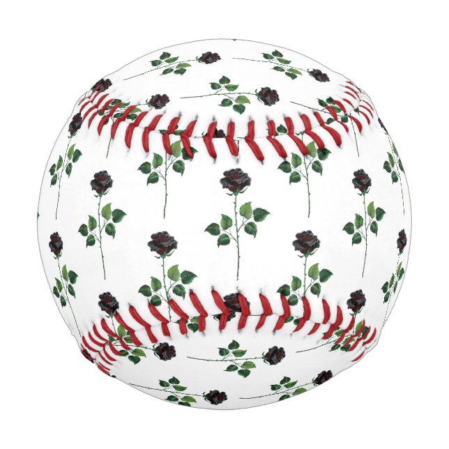 Blume der schwarzen Rose Baseball (Vorderseite)
