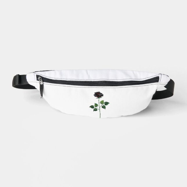 Blume der schwarzen Rose Bauchtasche (Vorderseite)