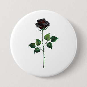 Blume der schwarzen Rose Button