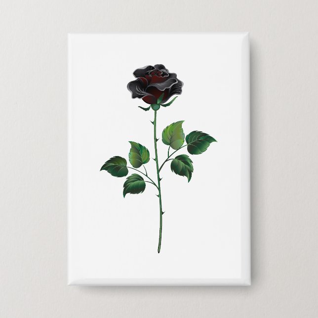 Blume der schwarzen Rose Button (Vorderseite)
