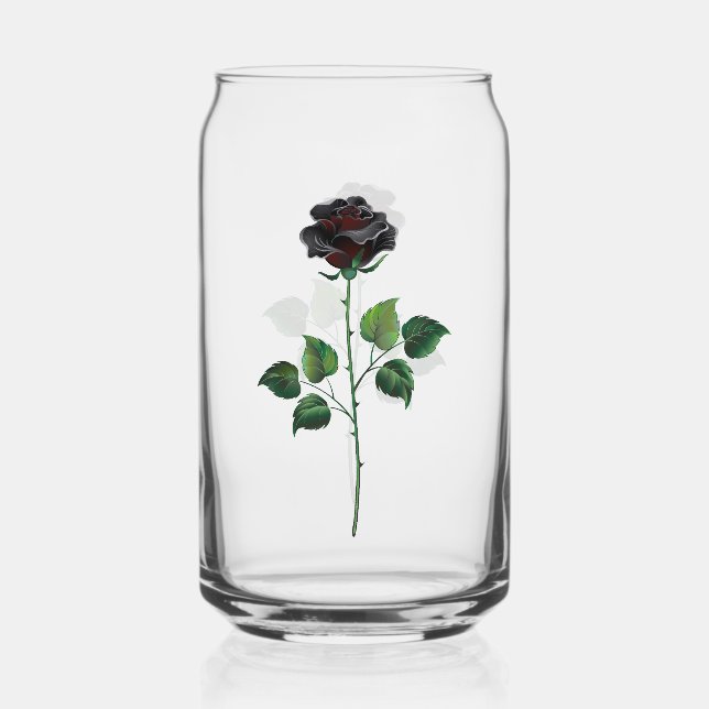 Blume der schwarzen Rose Dosenglas (Vorderseite)