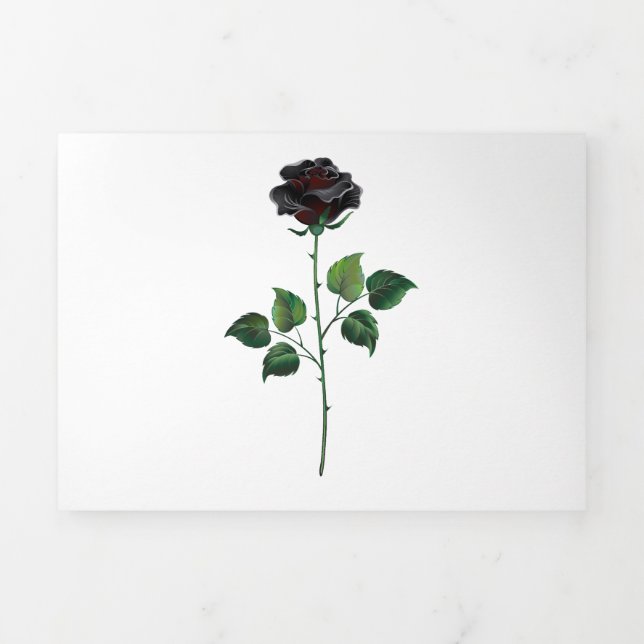Blume der schwarzen Rose Dreifach Gefaltete Karte (Cover)