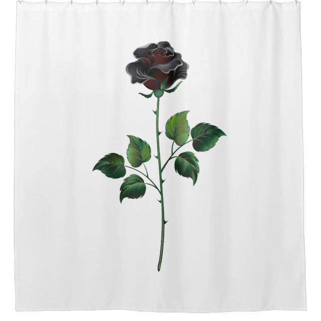 Blume der schwarzen Rose Duschvorhang (Vorderseite)