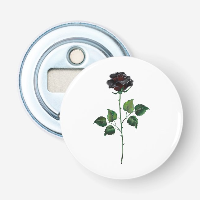 Blume der schwarzen Rose Flaschenöffner (Vorderseite)