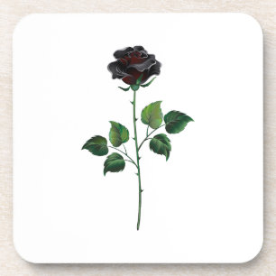 Blume der schwarzen Rose Getränkeuntersetzer