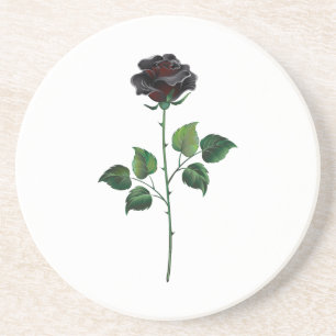 Blume der schwarzen Rose Getränkeuntersetzer