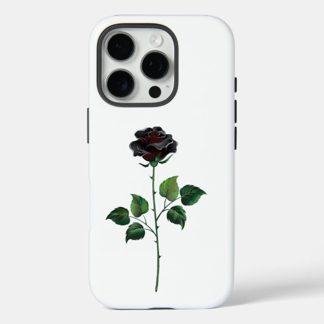 Blume der schwarzen Rose iPhone 16 Pro Hülle (Rückseite)