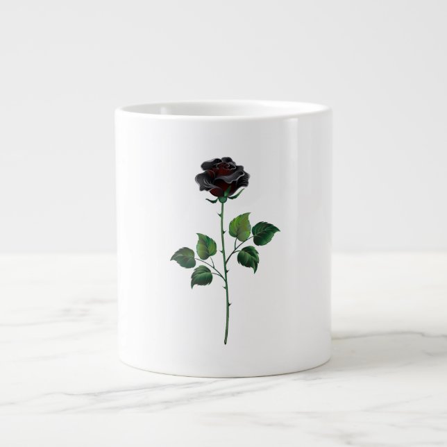 Blume der schwarzen Rose Jumbo-Tasse (Vorderseite)