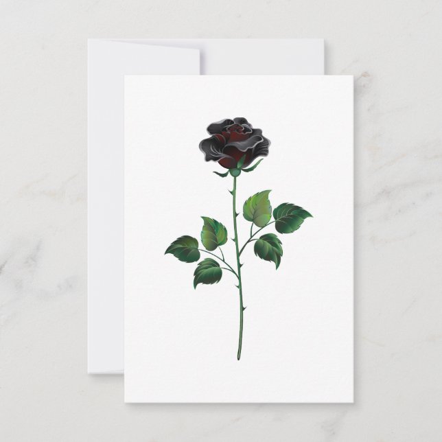Blume der schwarzen Rose Karte (Vorderseite)
