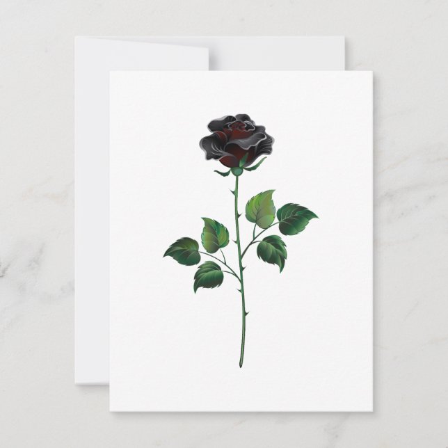 Blume der schwarzen Rose Karte (Vorderseite)