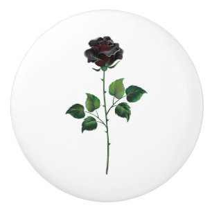 Blume der schwarzen Rose Keramikknauf