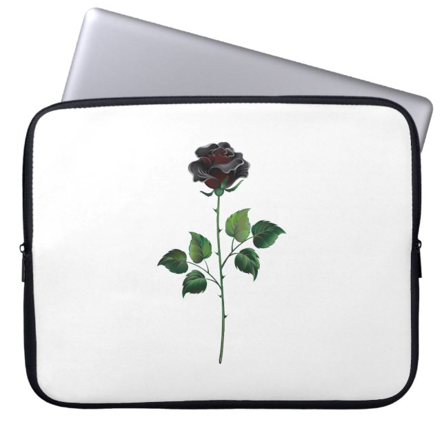 Blume der schwarzen Rose Laptopschutzhülle (Vorderseite)
