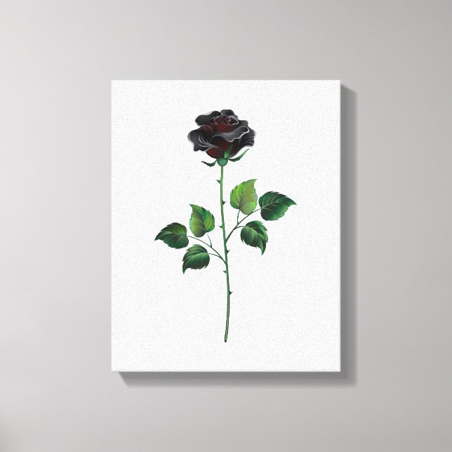 Blume der schwarzen Rose Leinwanddruck (Vorderseite)
