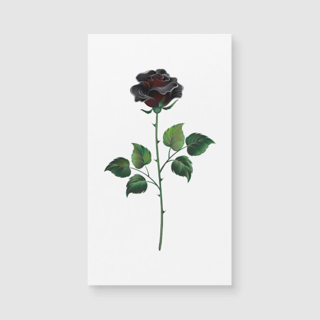 Blume der schwarzen Rose Magnetkarte (Vorderseite)