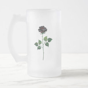 Blume der schwarzen Rose Mattglas Bierglas