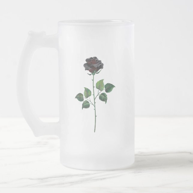 Blume der schwarzen Rose Mattglas Bierglas (Links)