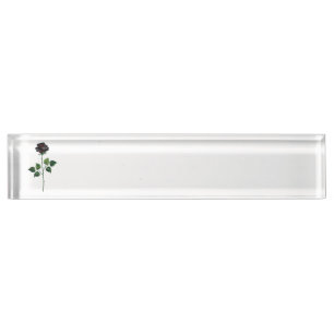 Blume der schwarzen Rose Namensplakette