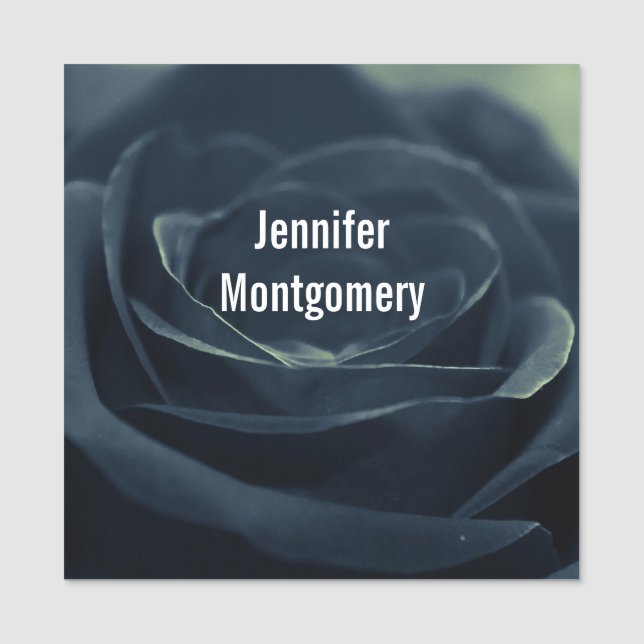 Blume der schwarzen Rose Namensschild (Vorderseite)