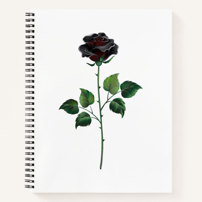 Blume der schwarzen Rose Notizbuch (Vorderseite)