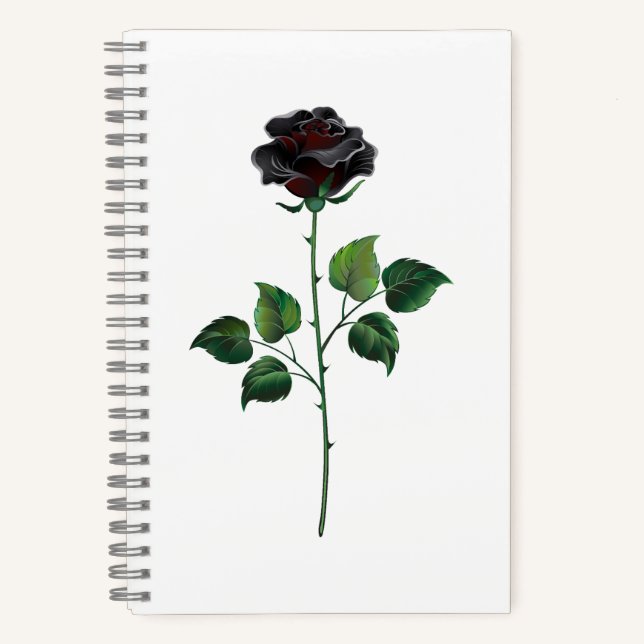Blume der schwarzen Rose Notizbuch (Vorderseite)
