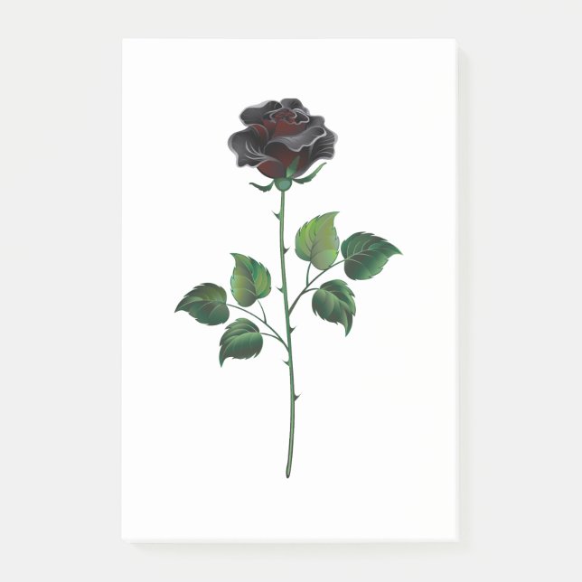 Blume der schwarzen Rose Post-it Klebezettel (Vorderseite)