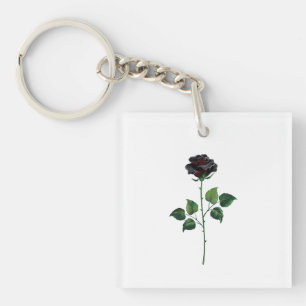 Blume der schwarzen Rose Schlüsselanhänger