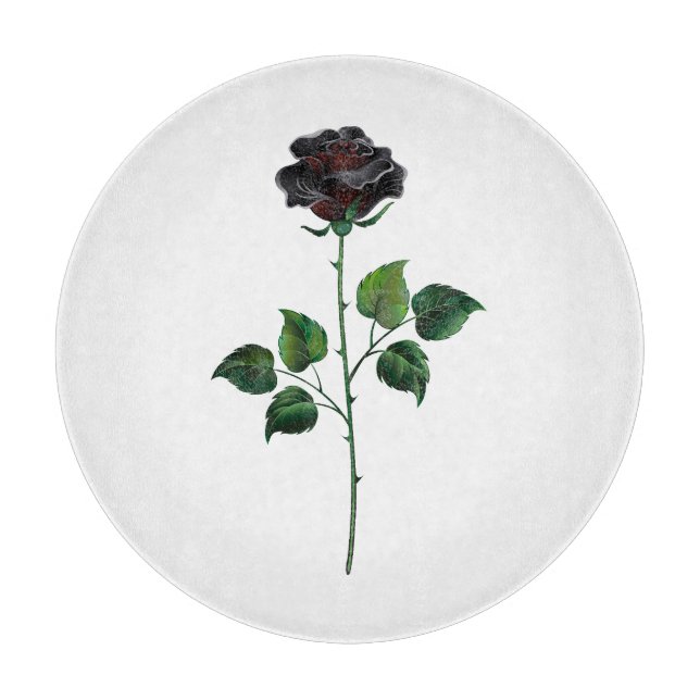 Blume der schwarzen Rose Schneidebrett (Vorderseite)