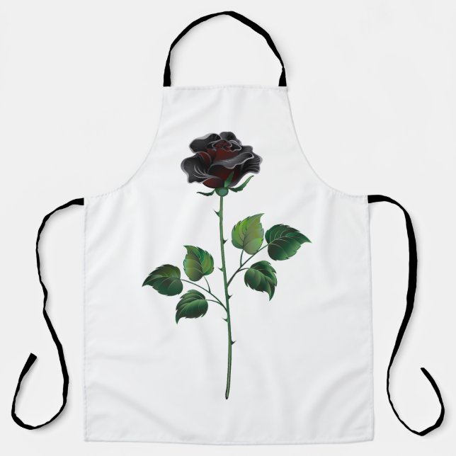 Blume der schwarzen Rose Schürze (Vorderseite)