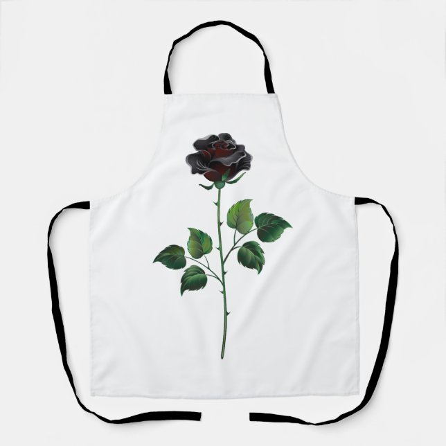 Blume der schwarzen Rose Schürze (Vorderseite)