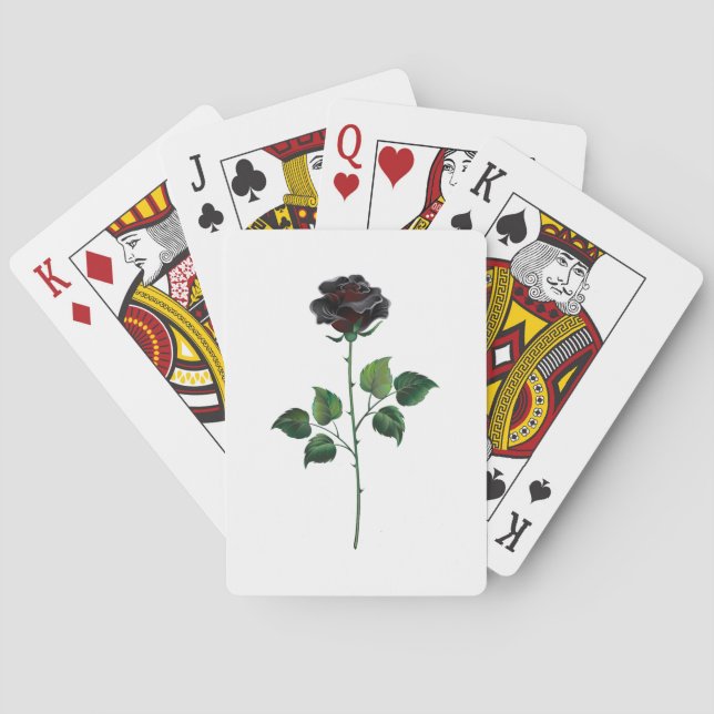 Blume der schwarzen Rose Spielkarten (Rückseite)