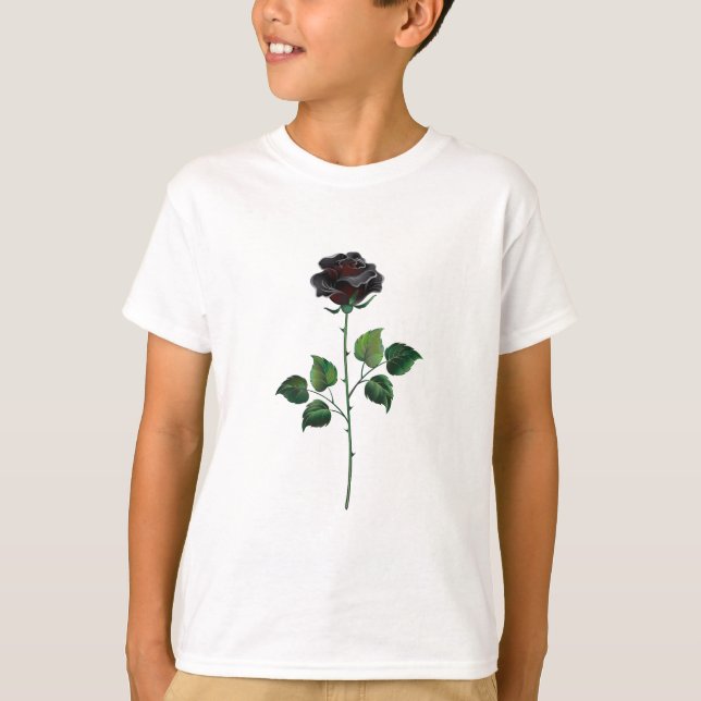 Blume der schwarzen Rose T-Shirt (Vorderseite)