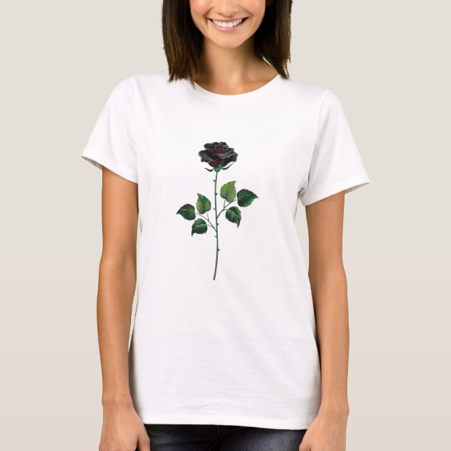 Blume der schwarzen Rose T-Shirt (Vorderseite)