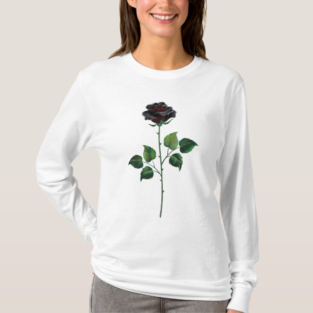 Blume der schwarzen Rose T-Shirt (Vorderseite)