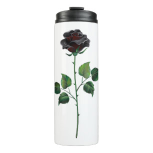 Blume der schwarzen Rose Thermosbecher