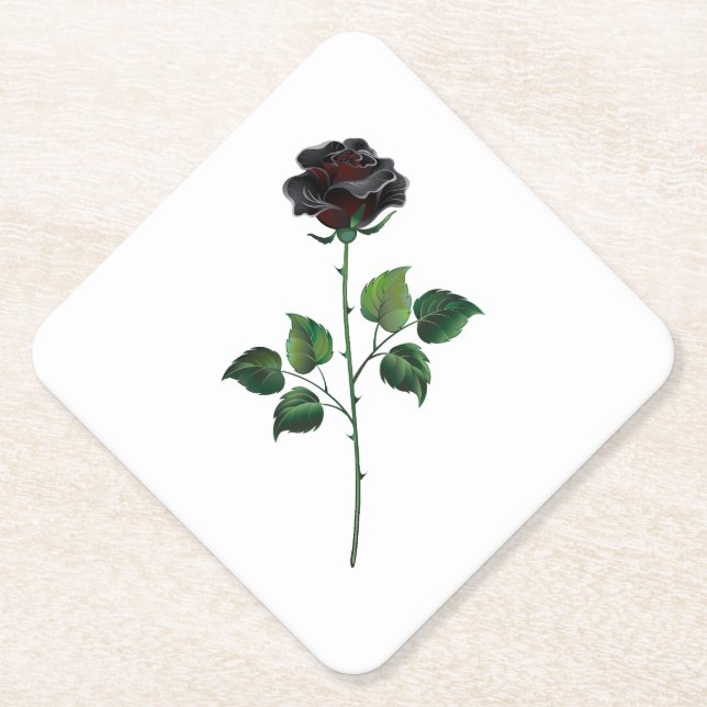 Blume der schwarzen Rose Untersetzer (Vorderseite)