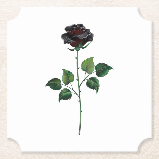 Blume der schwarzen Rose Untersetzer (Vorderseite)