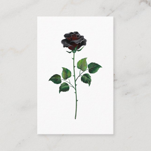 Blume der schwarzen Rose Visitenkarte (Vorderseite)