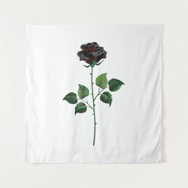 Blume der schwarzen Rose Wandteppich (Vorderseite)