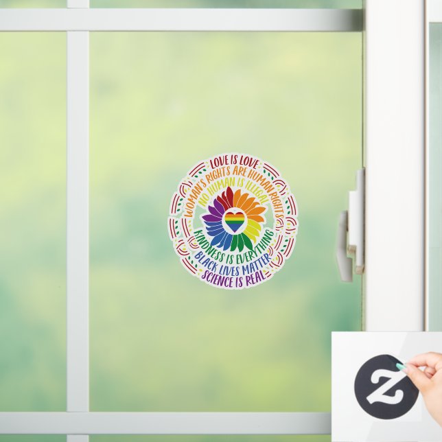 Blume der sozialen Gerechtigkeit - Kunst Fensteraufkleber (Zuhause)