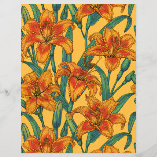 Blume der Taglilie, blau und gelb
