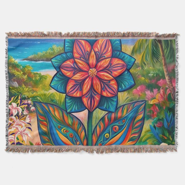 Blume der tropischen Fantasie im Paradies Decke (Vorderseite)