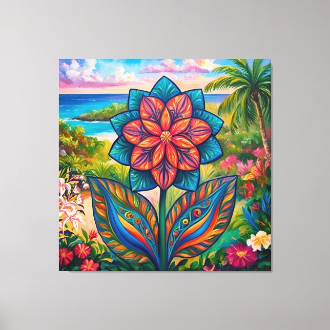 Blume der tropischen Fantasie im Paradies Leinwanddruck (Vorderseite)