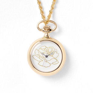 Blume der umrissenen Rose Armbanduhr