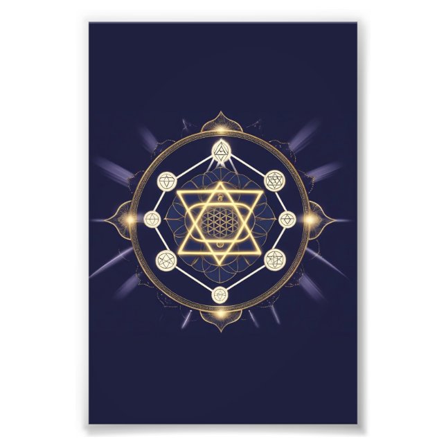 Blume der Unendlichkeit — Heilige Geometrie Himmel Fotodruck (Vorne)
